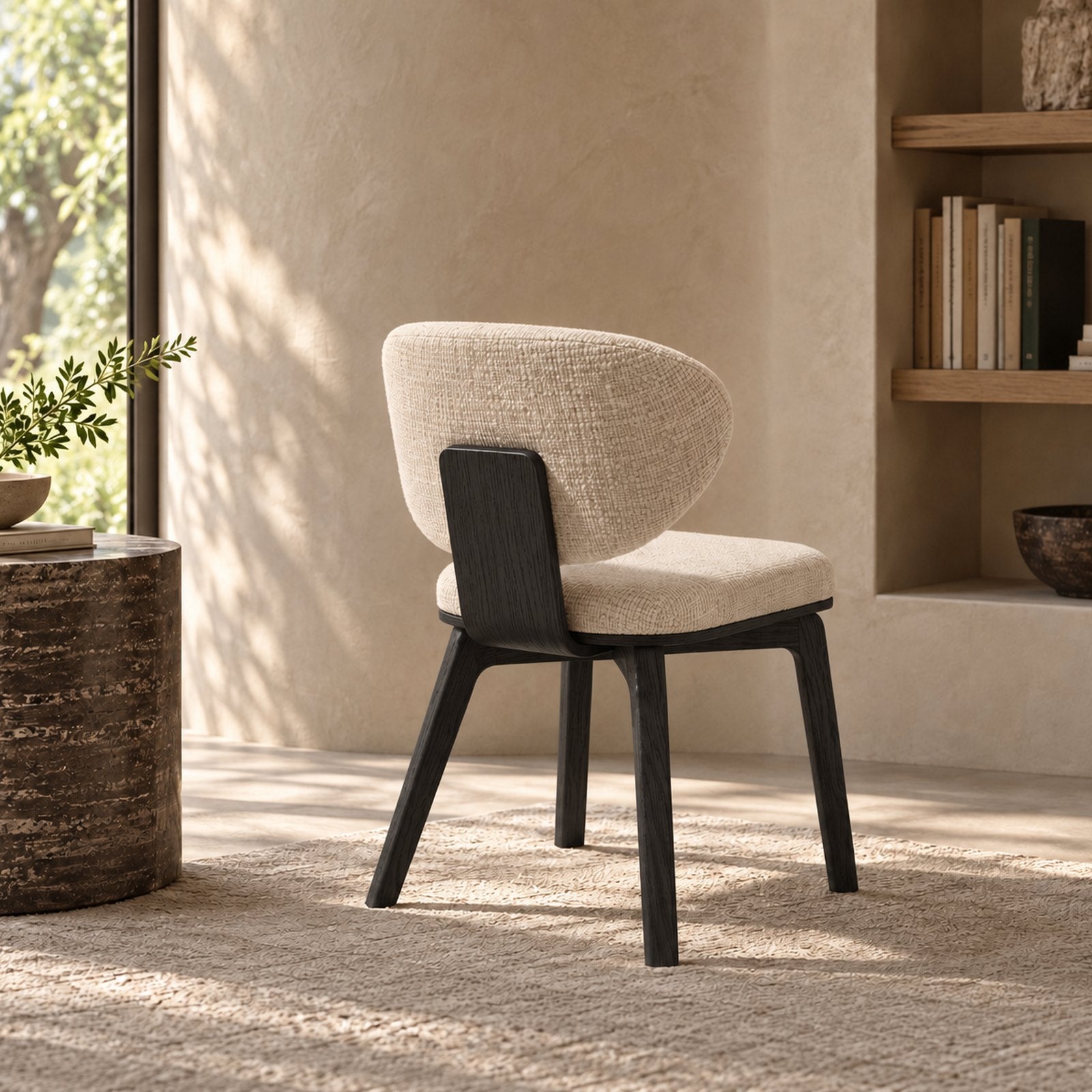 The Aria chair in Black Oak