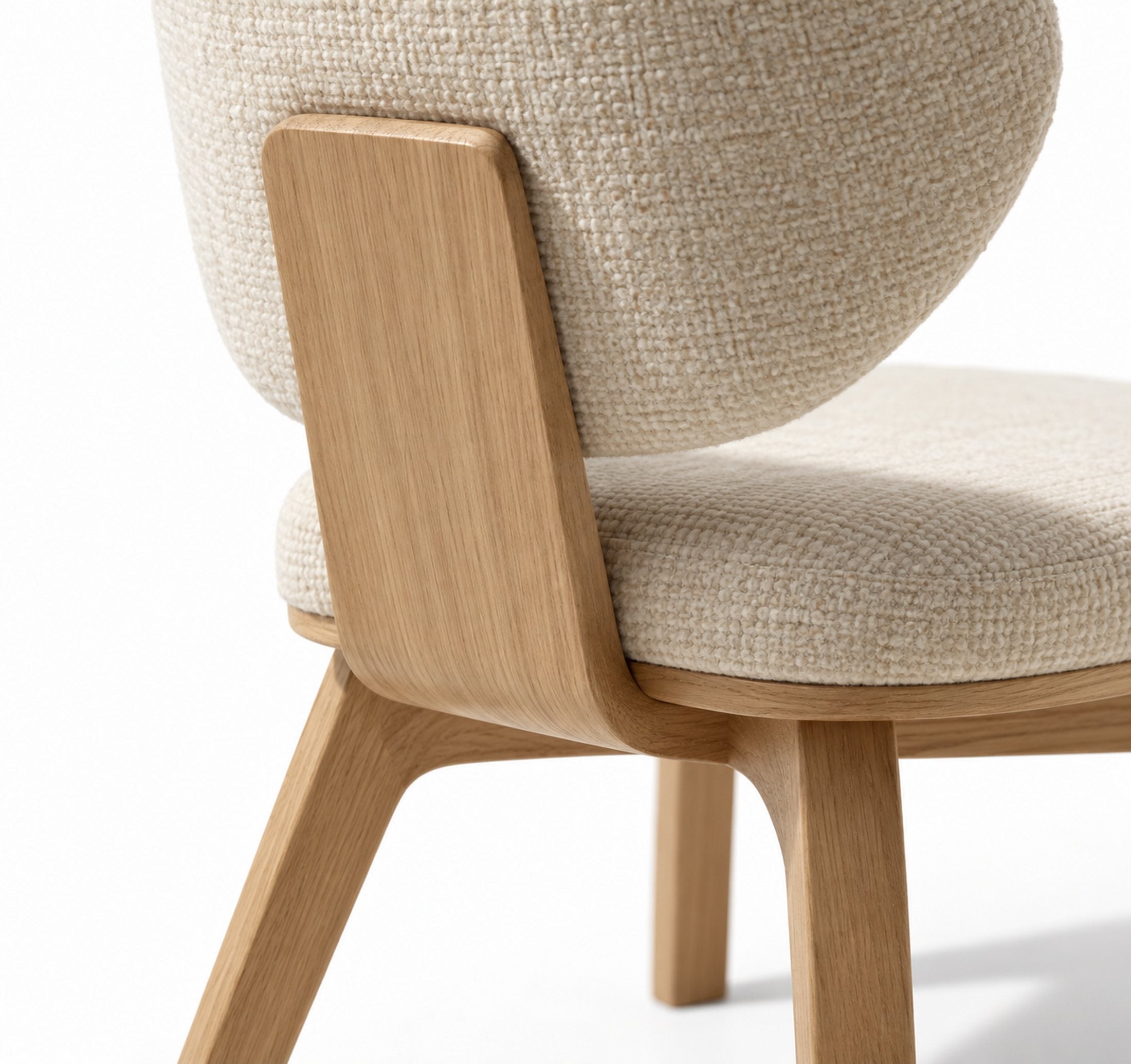 Solid oak legs and the oak-veneered rear panel