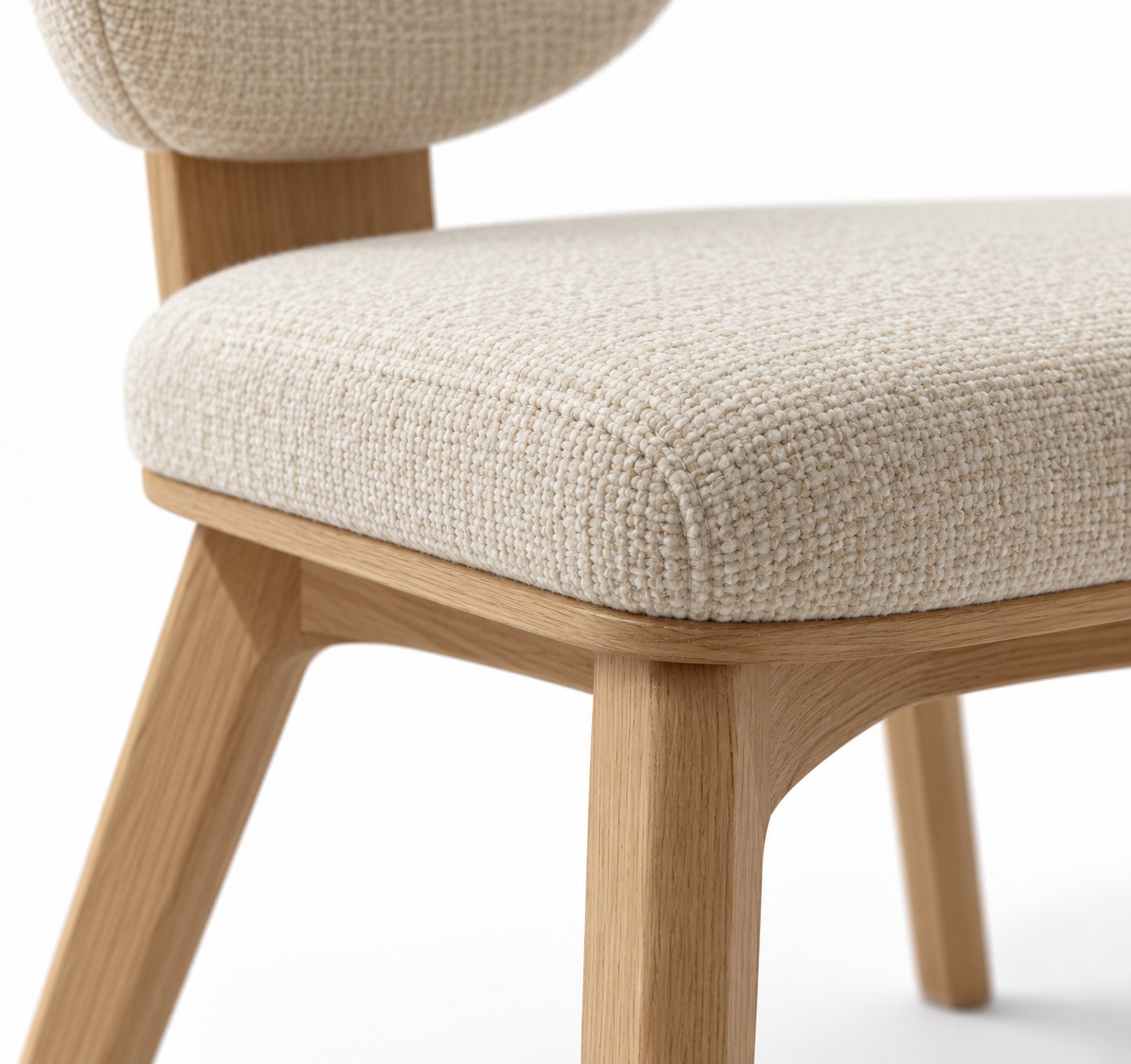 The cushioned seat and solid oak frame
