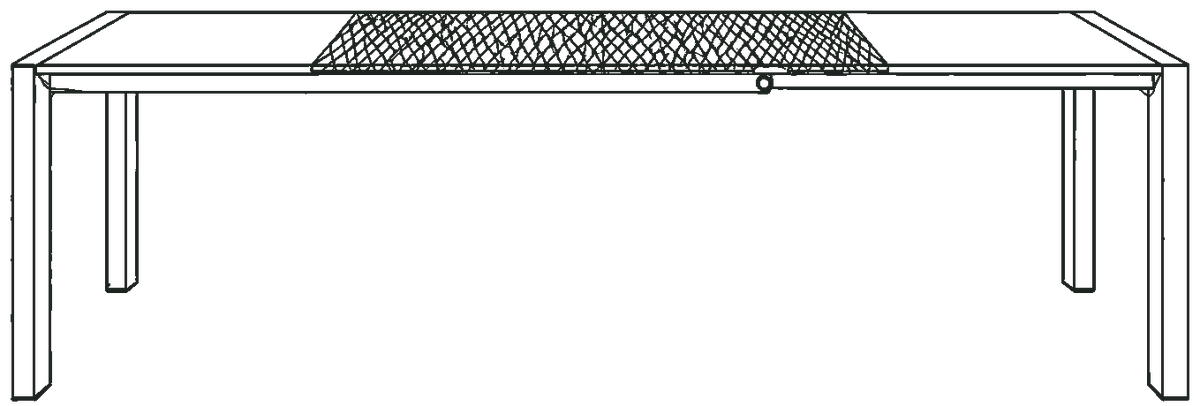 Line drawing of the table in perspective